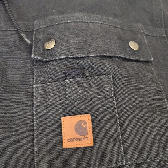 Carhartt Jacket Men's XL Hooded J284 BLK Sherpa Work Black Chore Coat - Picture 2 of 13